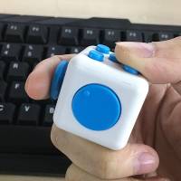 Stres Küpü Mavi Beyaz - Fidget Cube Blue White